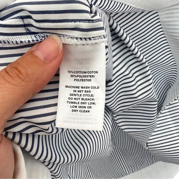 Lafayette 148 New York Blue Striped Sleeveless Convertible Shift Dress NWT Sz M - Picture 12 of 12